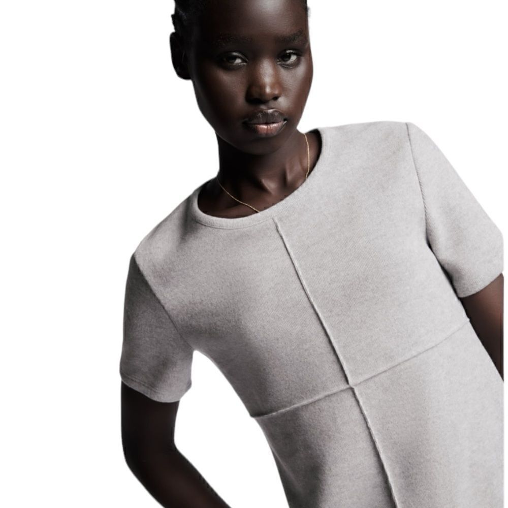 ZARA | Gray | BASIC SOFT DRESS - Picture 7 of 9